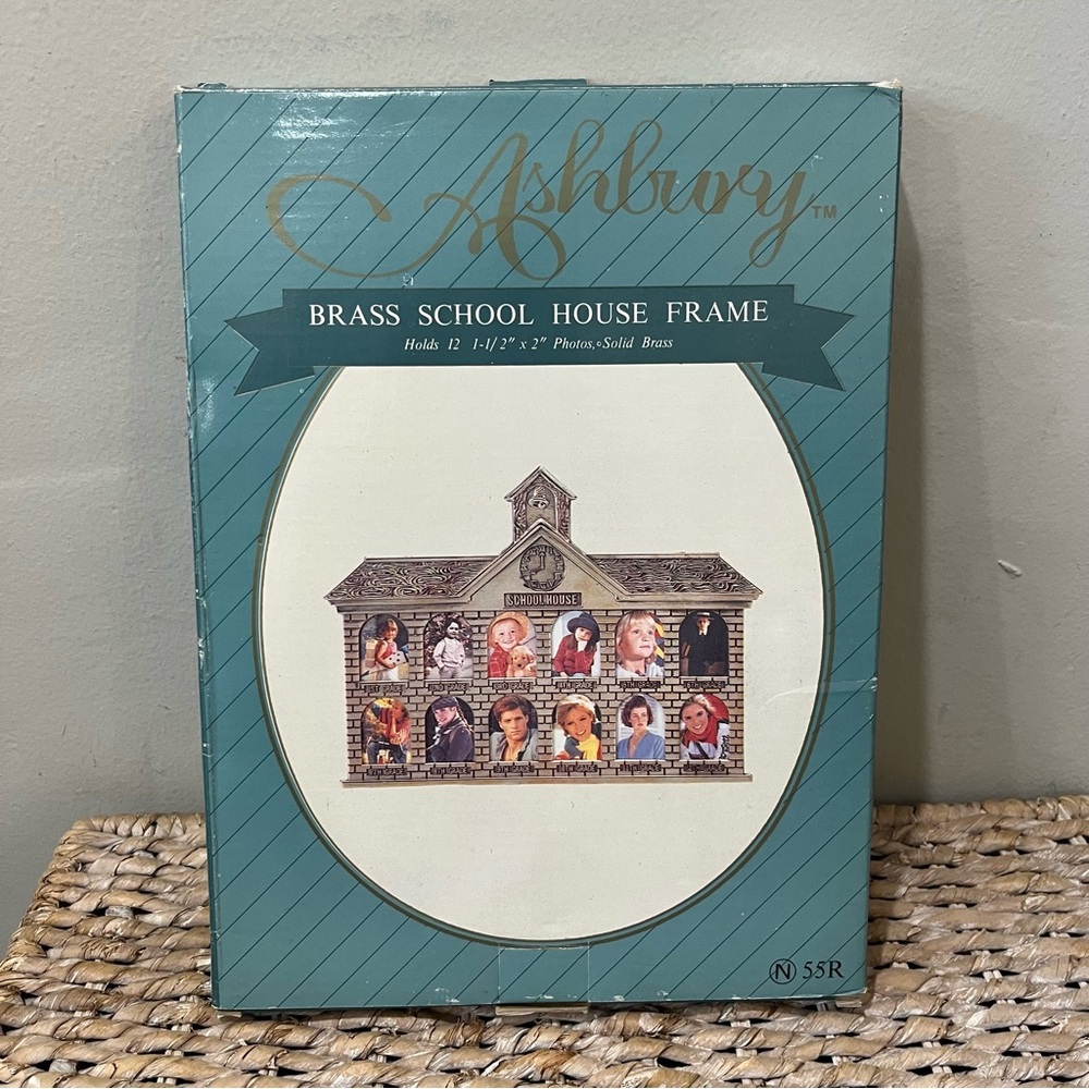 Vintage Ashbury  Brass School House Picture Frame Bell Clock 1st-12th Grades NEW